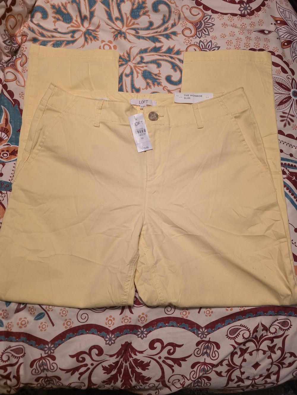 LOFT Yellow Slim Women's Pants Women's 10 Nwt